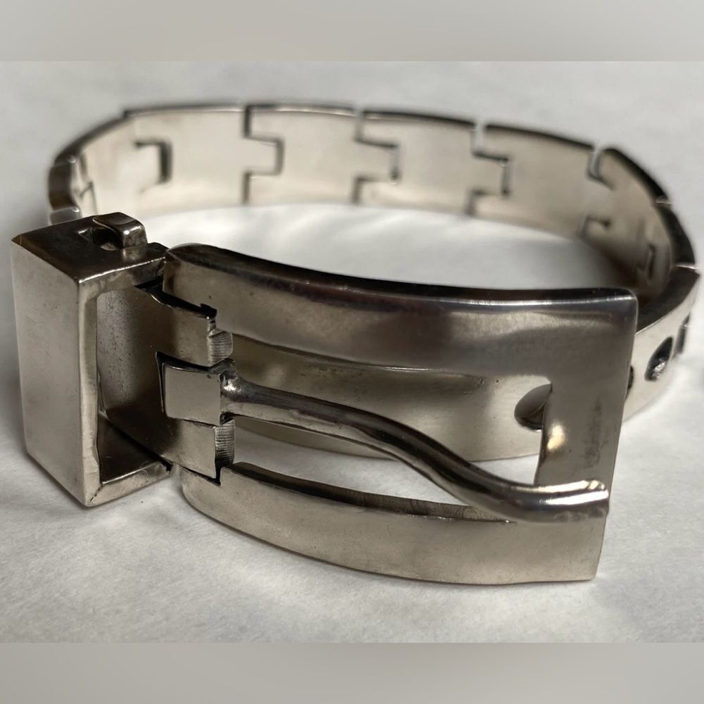 Rare Taxco Salvador Juller Gracia Signed Sterling Silver 925 Buckle Bracelet